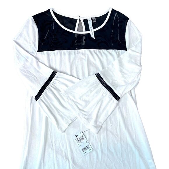 ‎NWT NY COLLECTION White LACE TOP XS - Picture 4 of 7